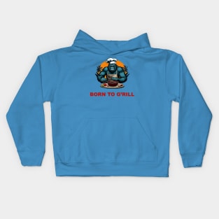 Born to G'rill BBQ Master Fun Pun Kids Hoodie